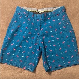 crown & ivy Blue Flamingo Print Women's Shorts